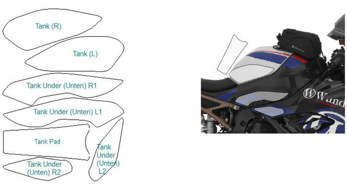 Прозрачная пленка для защиты бака BMW S1000RR (2019-)